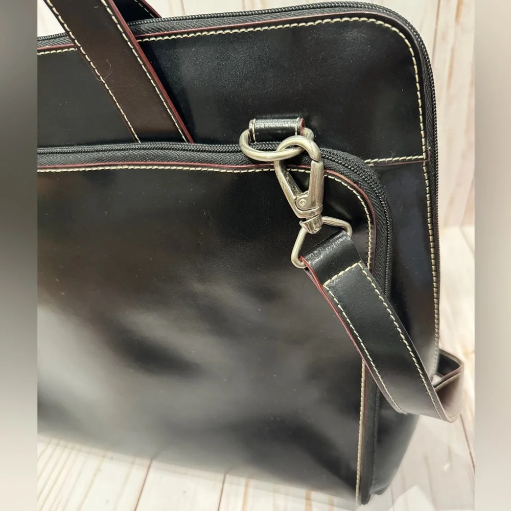 Samsonite Messenger Shoulder Bag Briefcase Black Multi Pockets Executive